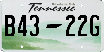 TN license plate B4322G