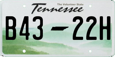 TN license plate B4322H