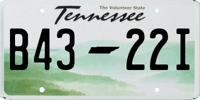 TN license plate B4322I