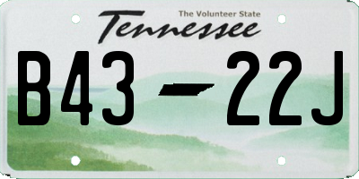 TN license plate B4322J