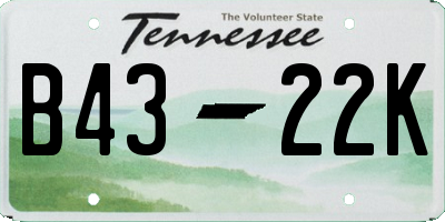 TN license plate B4322K