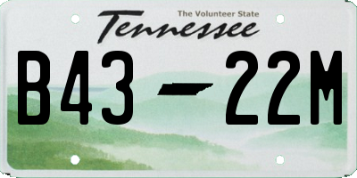 TN license plate B4322M