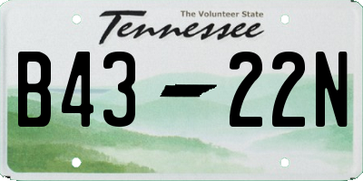 TN license plate B4322N