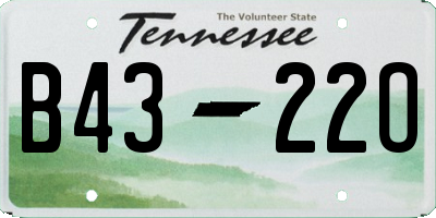 TN license plate B4322O