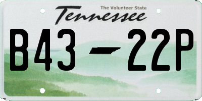 TN license plate B4322P