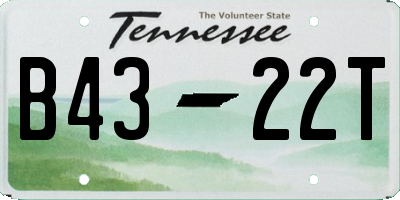 TN license plate B4322T