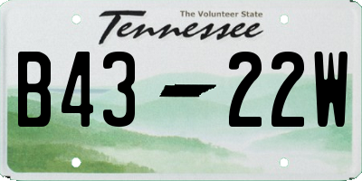 TN license plate B4322W