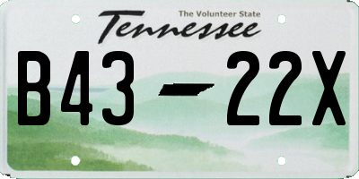 TN license plate B4322X