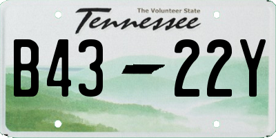 TN license plate B4322Y