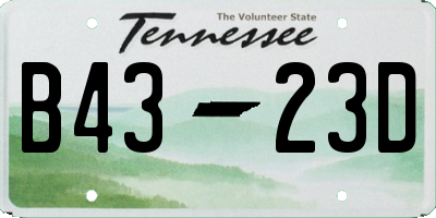 TN license plate B4323D