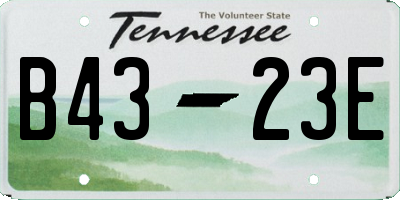 TN license plate B4323E