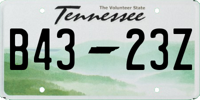 TN license plate B4323Z