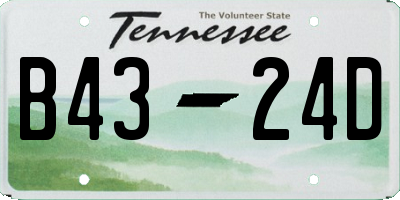 TN license plate B4324D