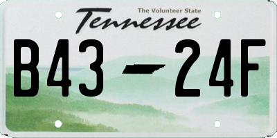 TN license plate B4324F