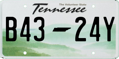 TN license plate B4324Y
