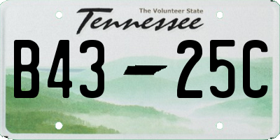 TN license plate B4325C