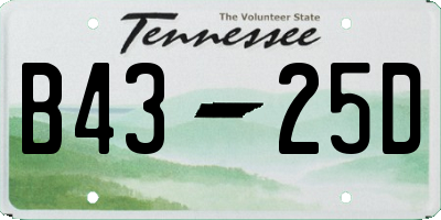 TN license plate B4325D