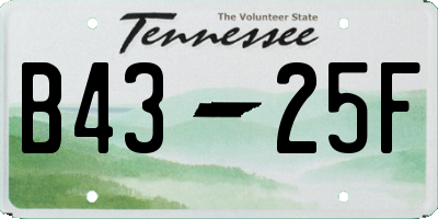 TN license plate B4325F