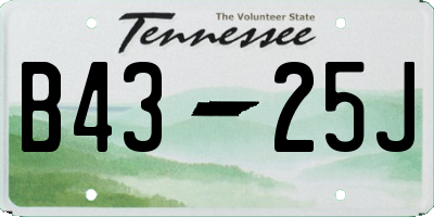 TN license plate B4325J