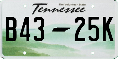 TN license plate B4325K