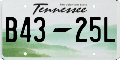 TN license plate B4325L