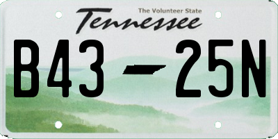 TN license plate B4325N