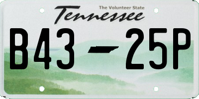 TN license plate B4325P