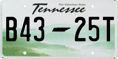 TN license plate B4325T