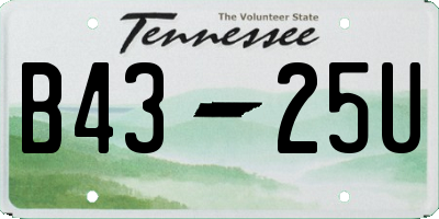 TN license plate B4325U