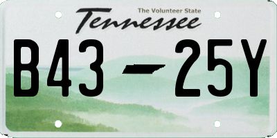TN license plate B4325Y