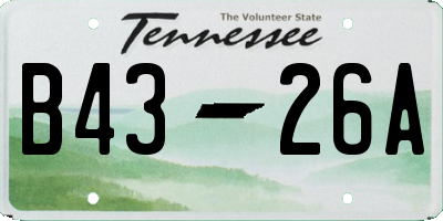 TN license plate B4326A