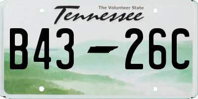 TN license plate B4326C