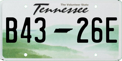 TN license plate B4326E