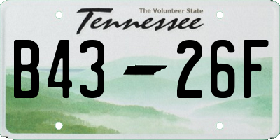 TN license plate B4326F