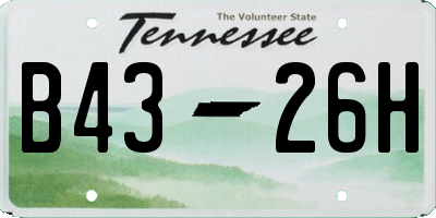 TN license plate B4326H