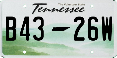 TN license plate B4326W