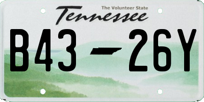 TN license plate B4326Y