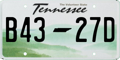 TN license plate B4327D