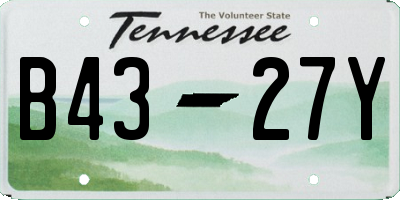 TN license plate B4327Y