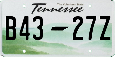 TN license plate B4327Z