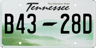 TN license plate B4328D