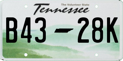 TN license plate B4328K