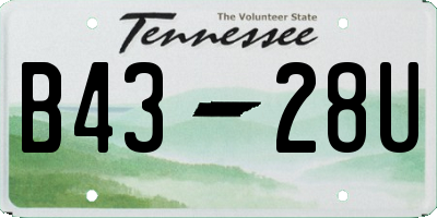 TN license plate B4328U