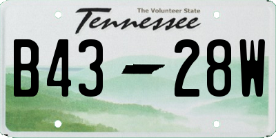 TN license plate B4328W