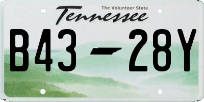 TN license plate B4328Y