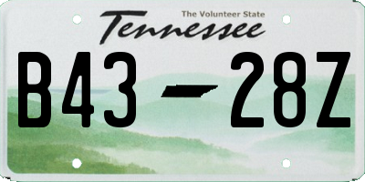 TN license plate B4328Z