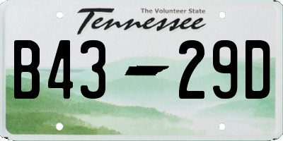 TN license plate B4329D