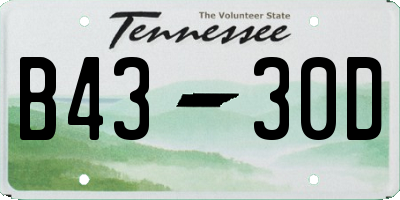 TN license plate B4330D