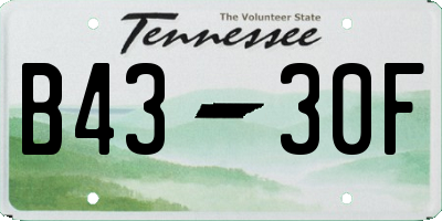 TN license plate B4330F