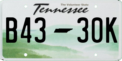 TN license plate B4330K